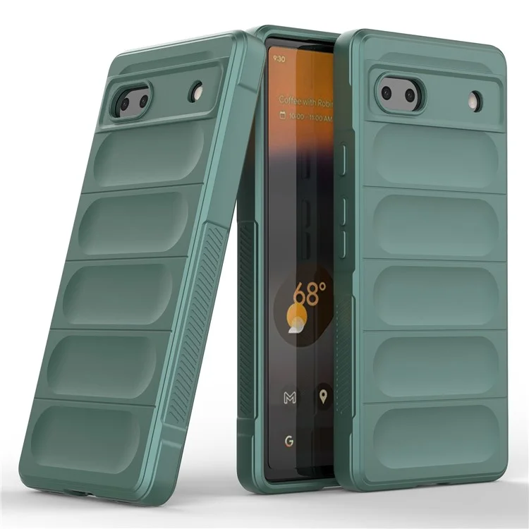 For Google Pixel 6a Soft TPU Anti-fall Phone Case Non-slip Wear-resistant Cell Phone Back Cover - Green