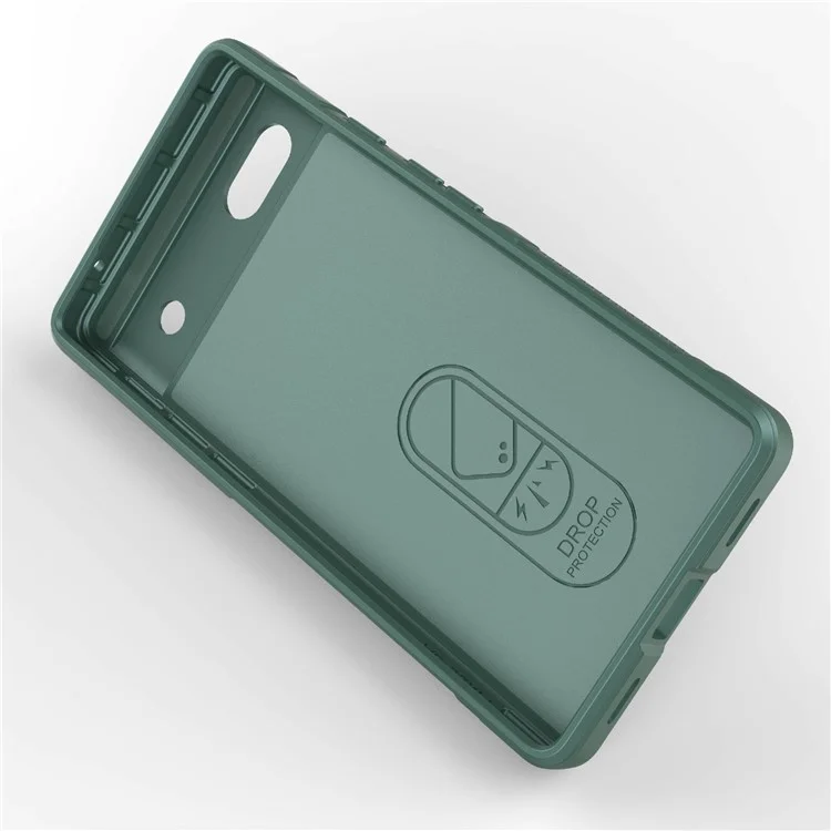 For Google Pixel 6a Soft TPU Anti-fall Phone Case Non-slip Wear-resistant Cell Phone Back Cover - Green