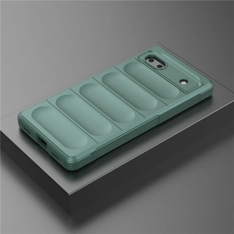 For Google Pixel 6a Soft TPU Anti-fall Phone Case Non-slip Wear-resistant Cell Phone Back Cover - Green