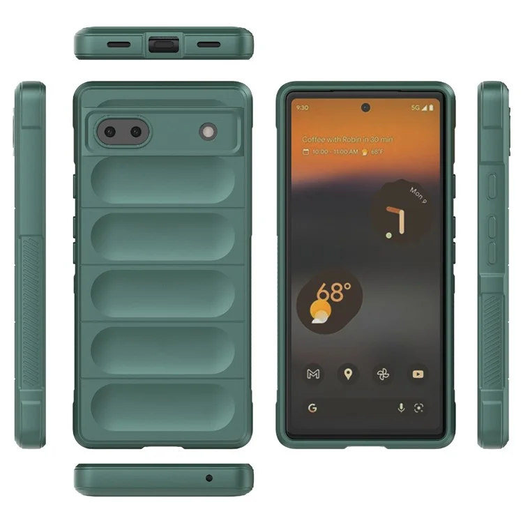 Para Google Pixel 6a TPU Soft TPU Anti-fall Telephone Telephip Teléfono Celular Ron-desgaste Resistante - Verde