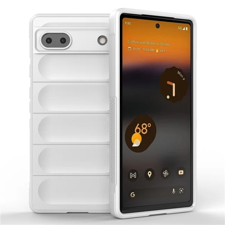 For Google Pixel 6a Soft TPU Anti-fall Phone Case Non-slip Wear-resistant Cell Phone Back Cover - White