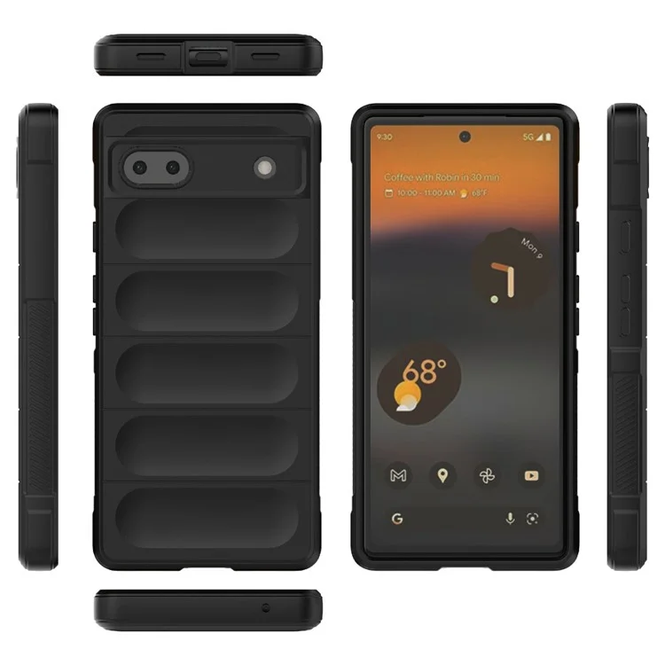 For Google Pixel 6a Soft TPU Anti-fall Phone Case Non-slip Wear-resistant Cell Phone Back Cover - White