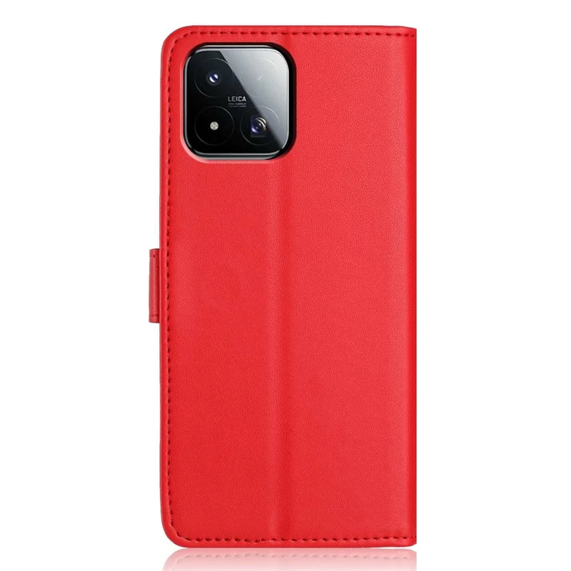 For Xiaomi 17 Max Wallet Case with Strap / Multiple Card Slots Solid Color Leather Stand Phone Cover - Red