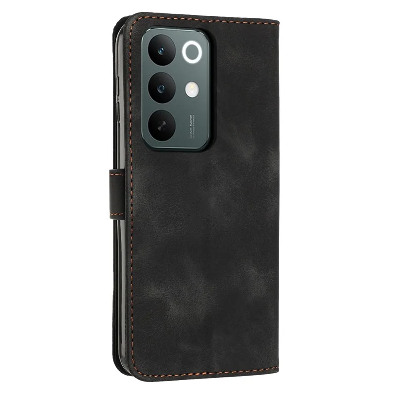 Capa de Couro para Realme C100 4G / C100x 4G / C100i 4G com Estampa de Triângulos, Capa para Telemóvel com Alça de Mão - Preto