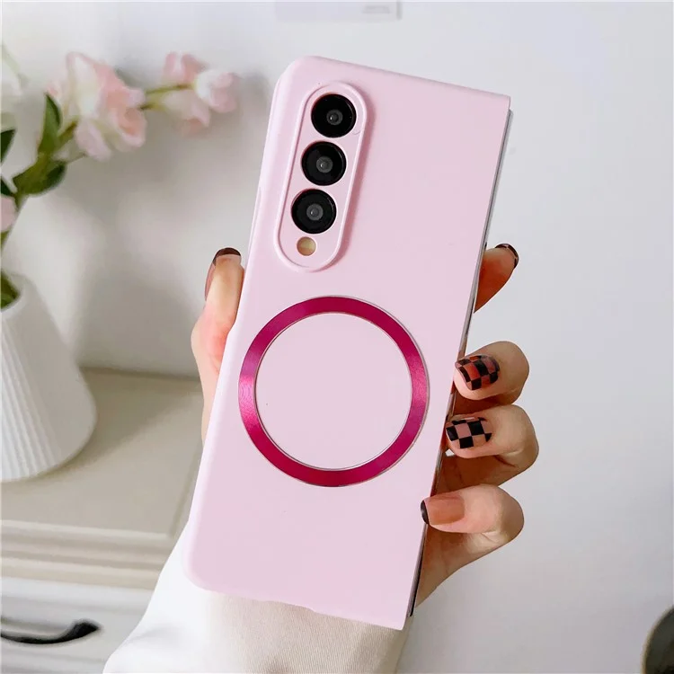 Für Samsung Galaxy Z Fold4 5G Telefonabdeckung, Magnetische Hauttouch Feel Hard PC Case Kompatibel Mit Magsafe - Gelb
