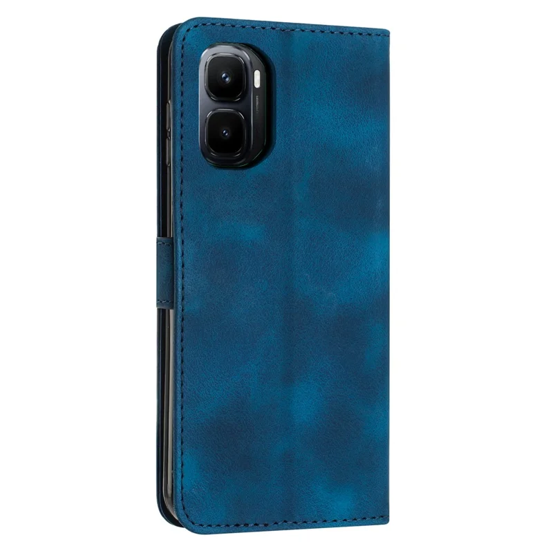 Funda de cuero para Infinix GT 50 Pro 5G con tapa de triángulo impresa y correa de mano - Azul