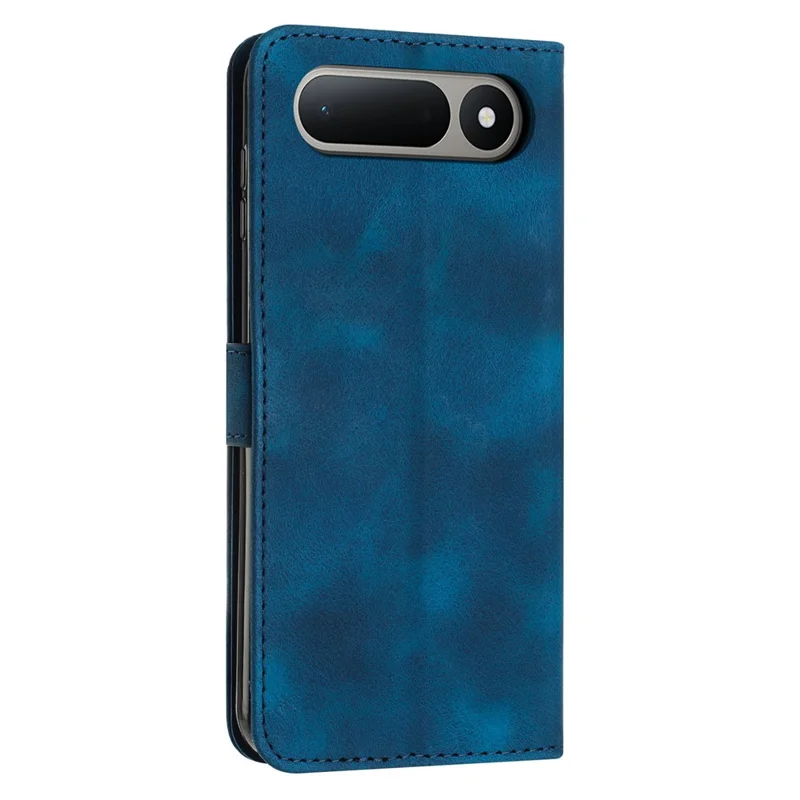 For TECNO Spark 50 5G Leather Case Imprinted Triangle Phone Cover with Hand Strap - Blue