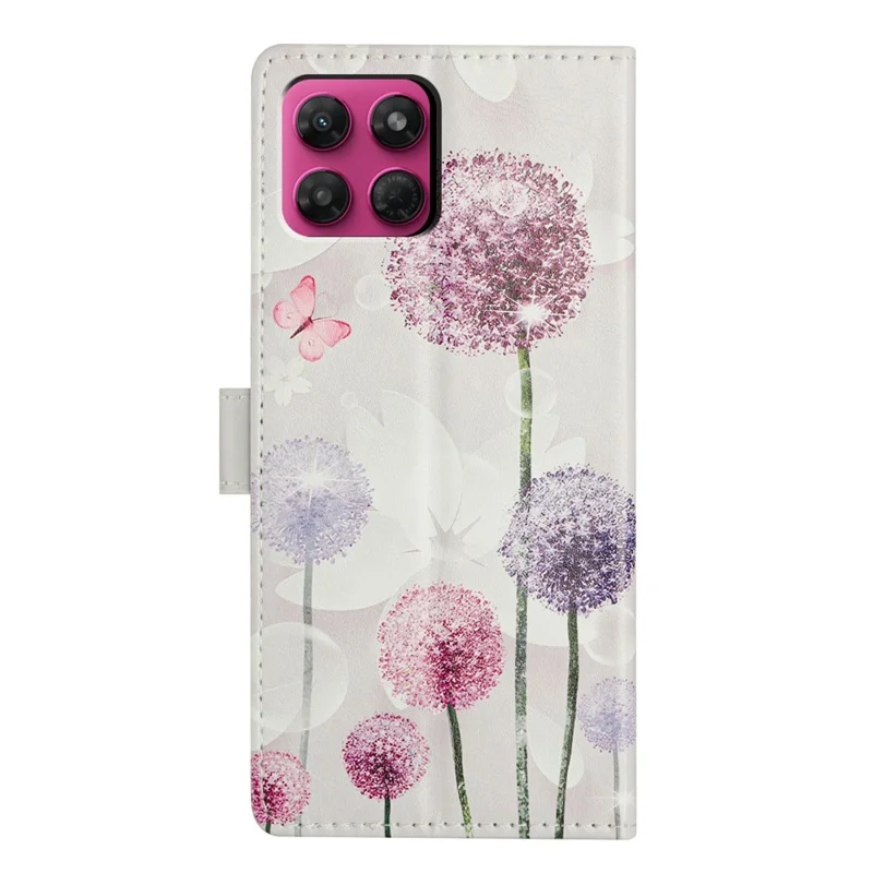 For Motorola Moto G37 5G Case Pattern Printing Wallet Stand Flip Leather Phone Cover with Strap - Dandelion