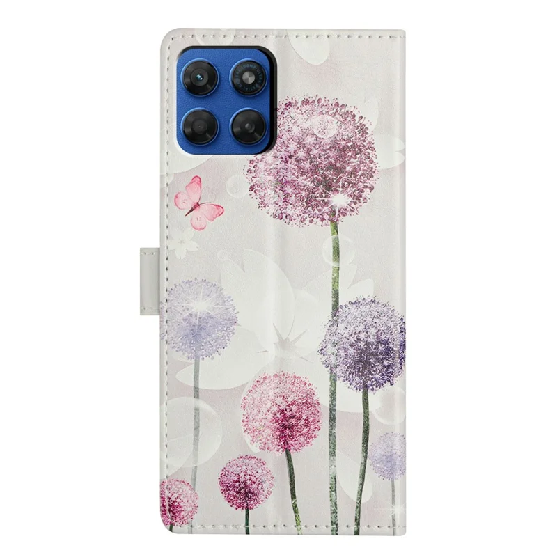 For Motorola Moto G47 5G Case Pattern Printing Wallet Stand Flip Leather Phone Cover with Strap - Dandelion