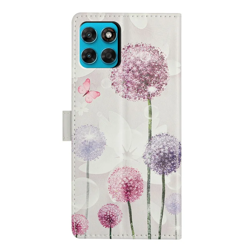 For Motorola Moto G87 5G Case Pattern Printing Wallet Stand Flip Leather Phone Cover with Strap - Dandelion