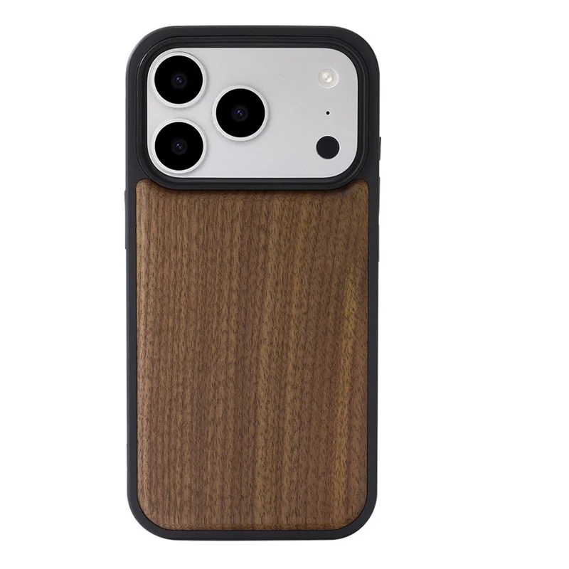 For iPhone 17 Pro Max Magnetic Case Wood + PC + TPU Shockproof Protective Phone Cover - Walnut Wood