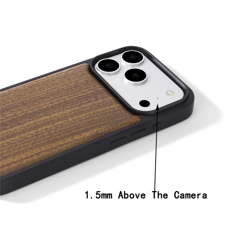 For iPhone 17 Pro Max Magnetic Case Wood + PC + TPU Shockproof Protective Phone Cover - Walnut Wood