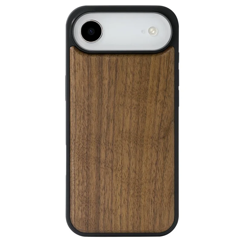 For iPhone Air Magnetic Case Wood + PC + TPU Shockproof Protective Phone Cover - Walnut Wood