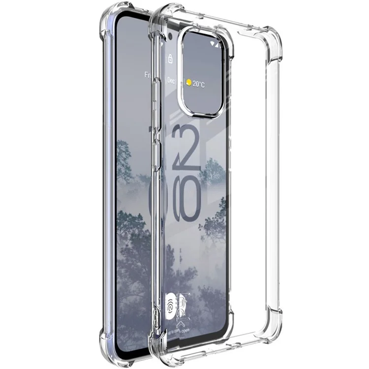 IMAK Para Nokia X30 5G Four Corner Airbag Case de Teléfonos a Prueba de Choque Flexión de Protección de TPU Flexible - Transparente