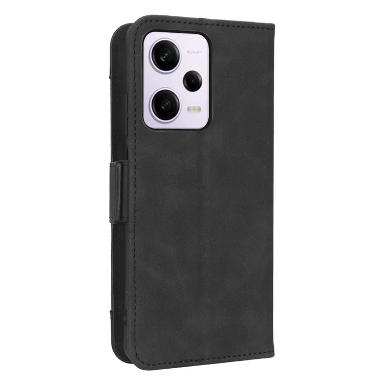 Para Xiaomi Redmi Note 12 Pro+ 5G Anti-fall Cubierta de Teléfono Múltiples Ranuras Para Tarjetas PU Cuero Stand de Cierre de Cierre Magnético Dual - Negro