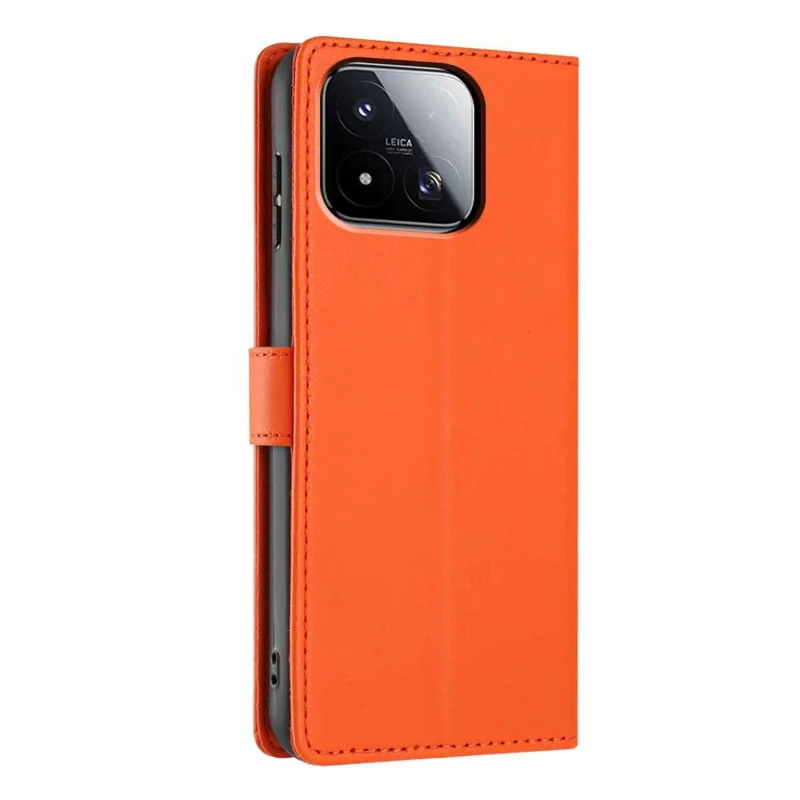For Xiaomi 17 Max Stand Case Tree-and-Cat Pattern PU Leather Wallet Protective Phone Cover with Wrist Strap - Orange