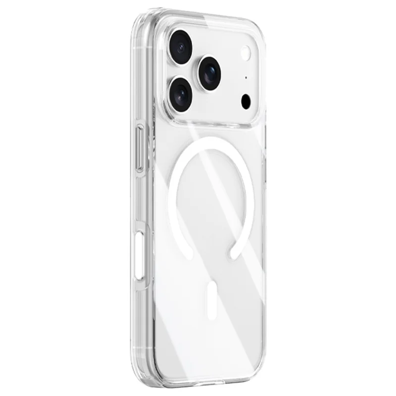 ZGA for iPhone 17 Pro Magnetic Case Clear PC TPU Shockproof Phone Cover Compatible with MagSafe - Transparent