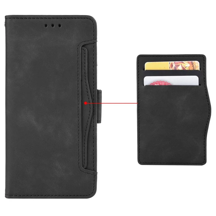 Para Nokia X30 5G PU Leather Stand Wallet Protective Phone Cover Multiple Card Slots Dual Magnetic Clasp Cell Phone Case - Black
