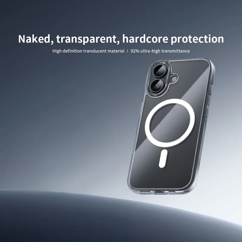 ZGA voor iPhone 17 Magnetisch Hoesje Kristalhelder PC TPU Krasbestendig Telefoontoestel - Transparant
