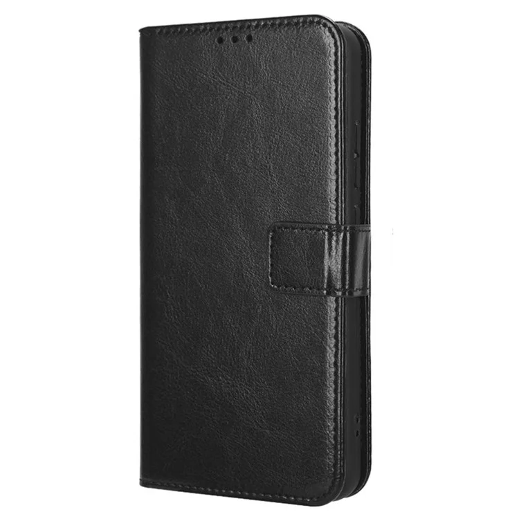 Magnetic Phone Case For Nokia X30 5G, Wallet Stand Crazy Horse Texture PU Leather Anti-drop Mobile Phone Cover with Strap - Black