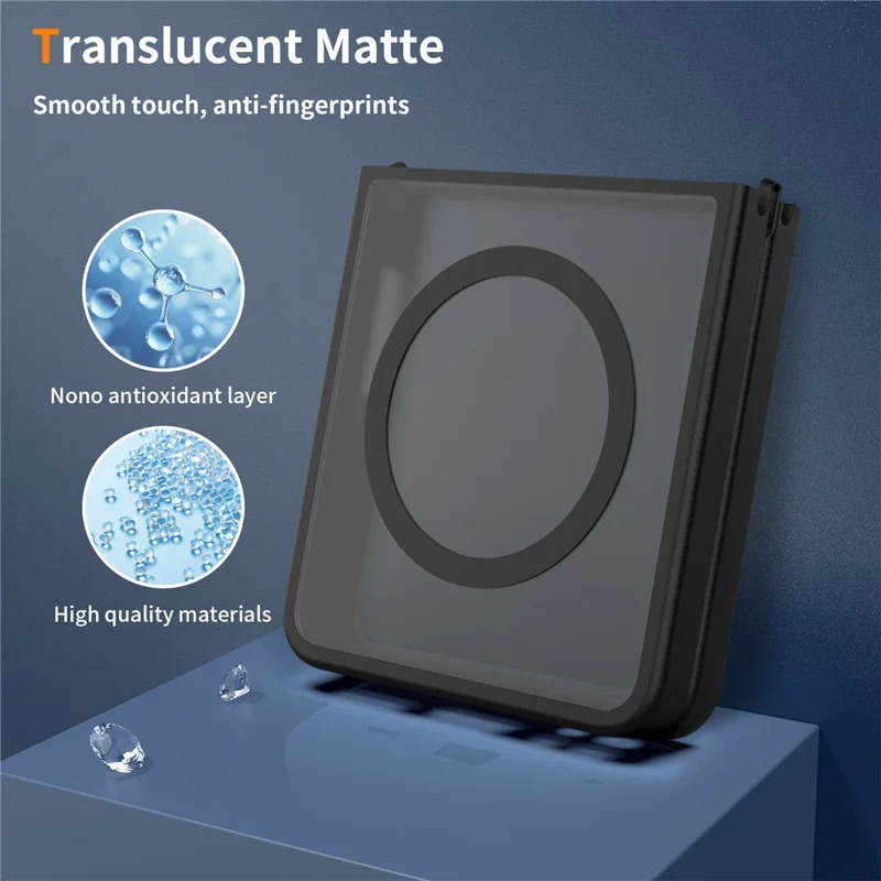 For Samsung Galaxy Z Flip8 Magnetisk Case TPU Ramme Akryl Bagplate Telefonbeskyttelse Hudfølelse - Sort