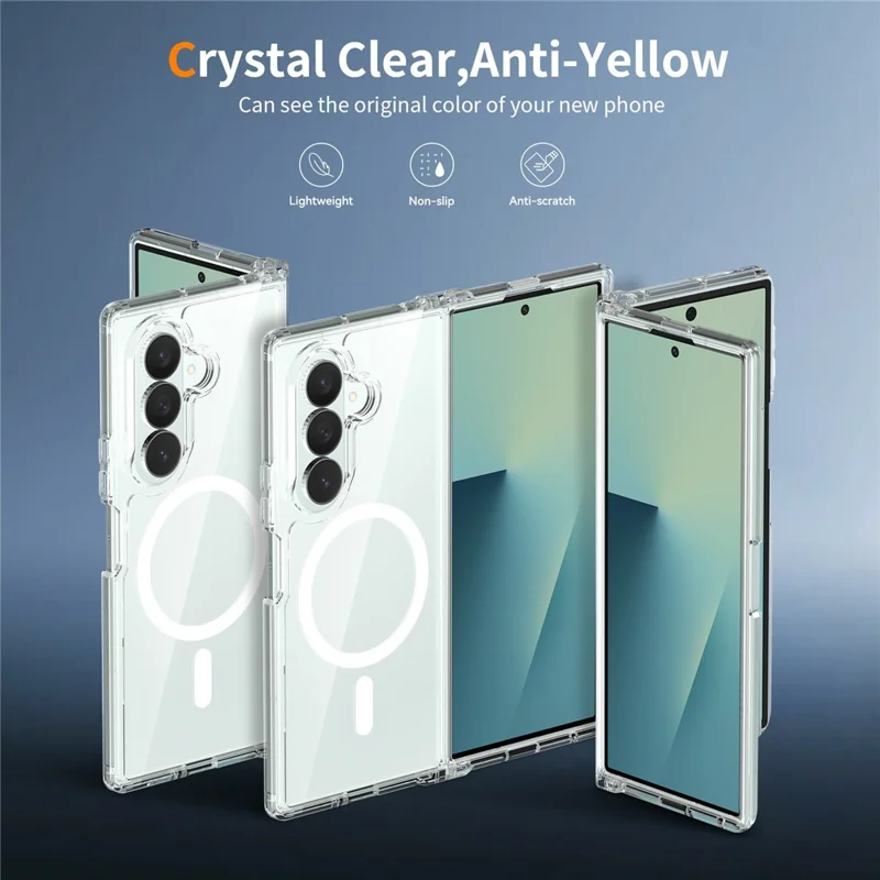 Cover magnetica per Samsung Galaxy Z Fold8 2,0 mm resistente ai graffi in TPU + PC - Trasparente