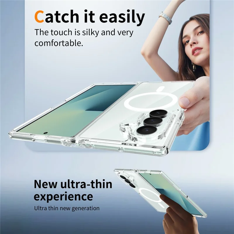 Cover magnetica per Samsung Galaxy Z Fold8 2,0 mm resistente ai graffi in TPU + PC - Trasparente