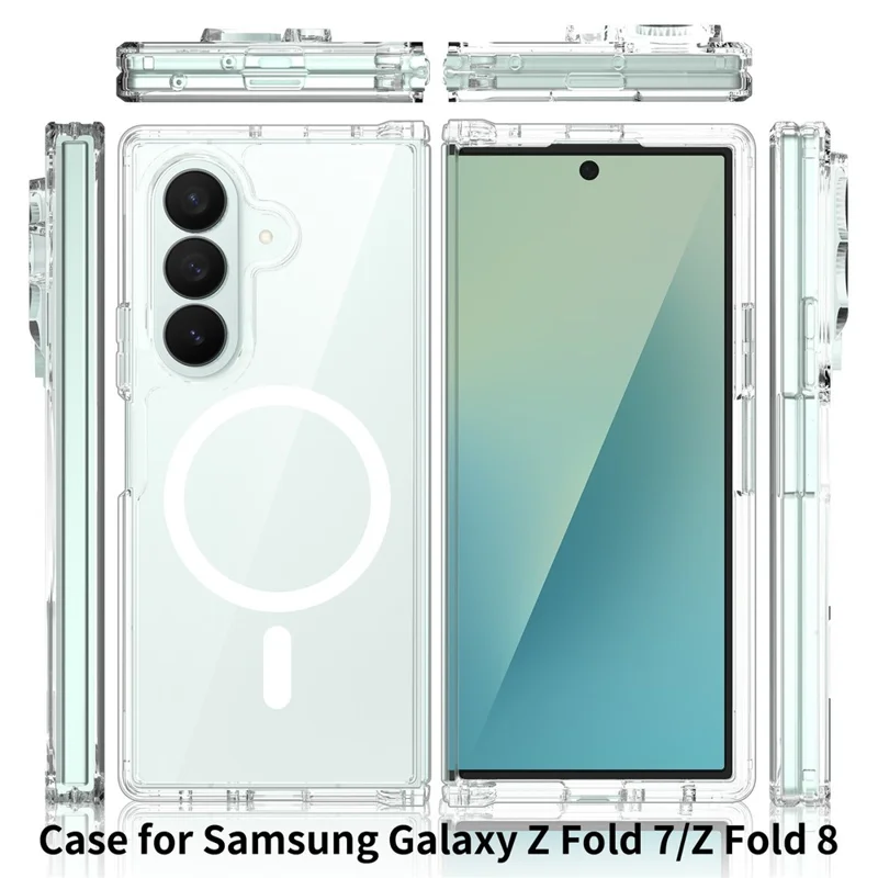 Cover magnetica per Samsung Galaxy Z Fold8 2,0 mm resistente ai graffi in TPU + PC - Trasparente