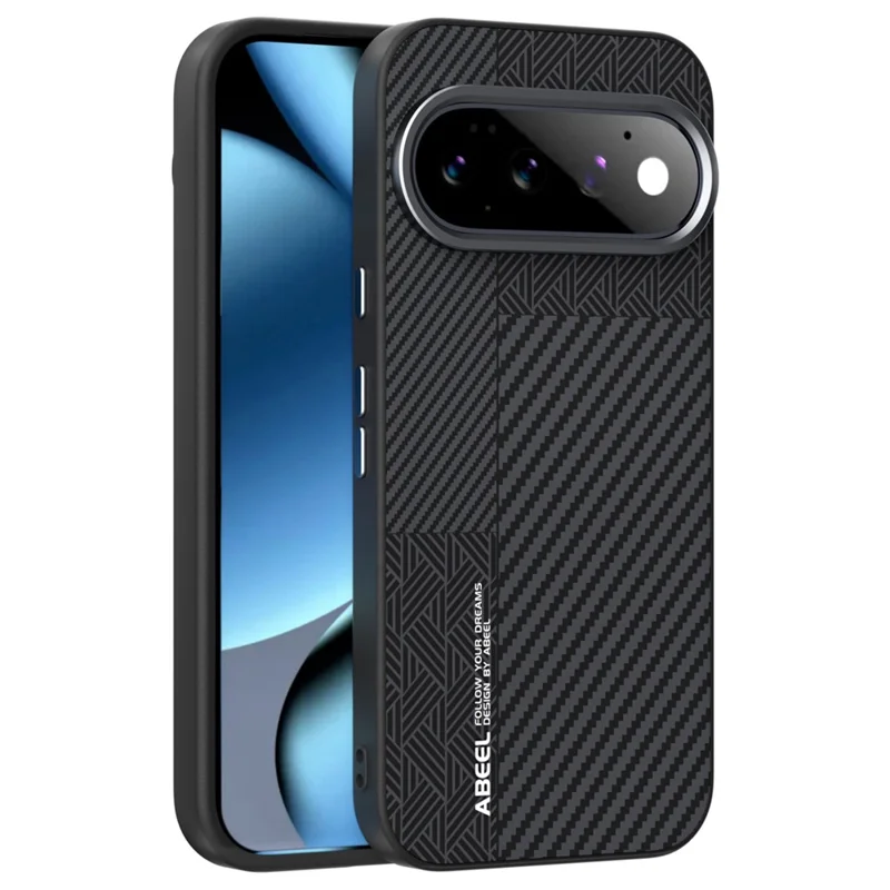 ABEEL til Google Pixel 11 / Pixel 11 Pro Magnetisk Case PC + TPU + Aluminiumlegering + PU Læder Slank Telefon Bagdæksel - Tekstur 3