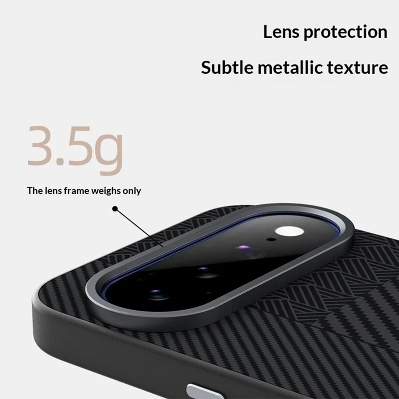 ABEEL til Google Pixel 11 / Pixel 11 Pro Magnetisk Case PC + TPU + Aluminiumlegering + PU Læder Slank Telefon Bagdæksel - Tekstur 3
