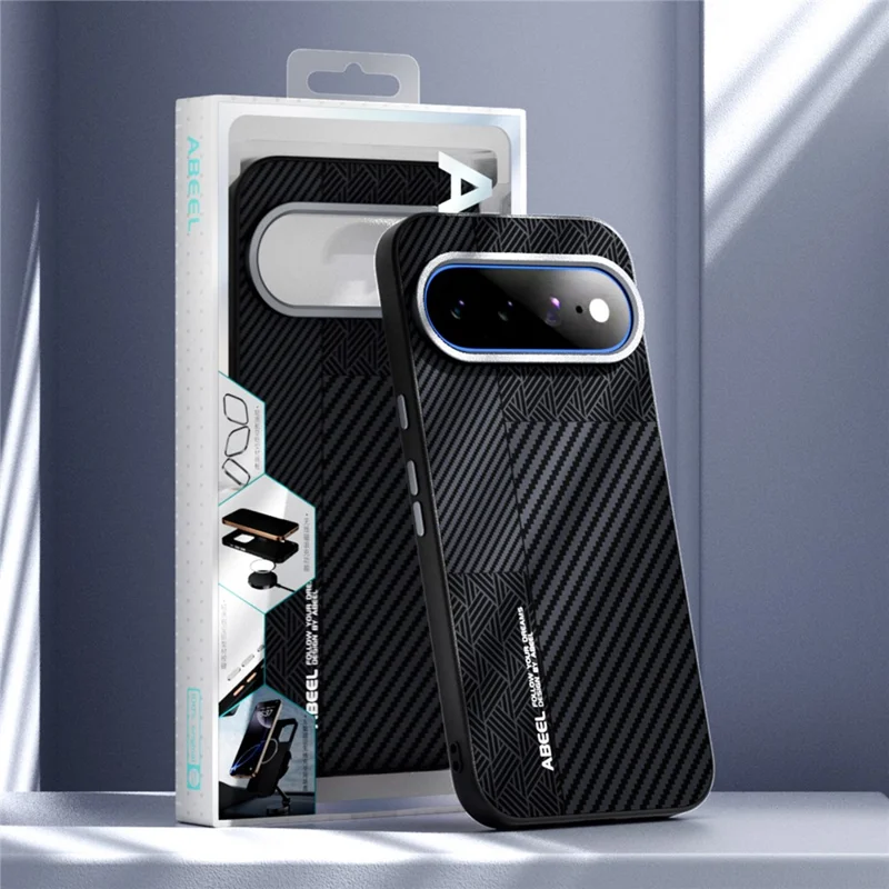 ABEEL til Google Pixel 11 / Pixel 11 Pro Magnetisk Case PC + TPU + Aluminiumlegering + PU Læder Slank Telefon Bagdæksel - Tekstur 3
