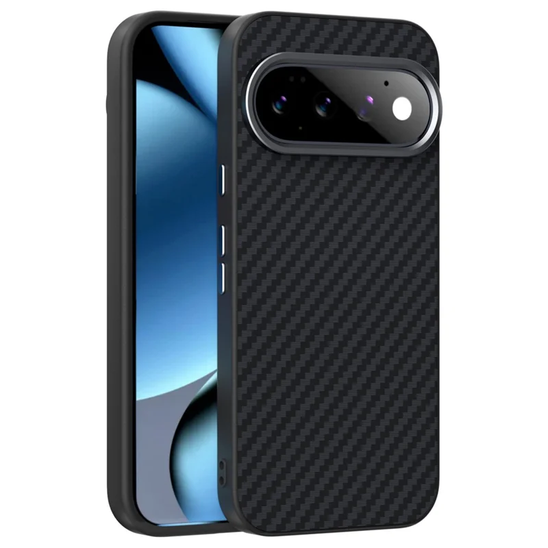 ABEEL för Google Pixel 11 / Pixel 11 Pro Magnetisk Skal med Kolfiberstruktur Telefonbakdäck - Svart