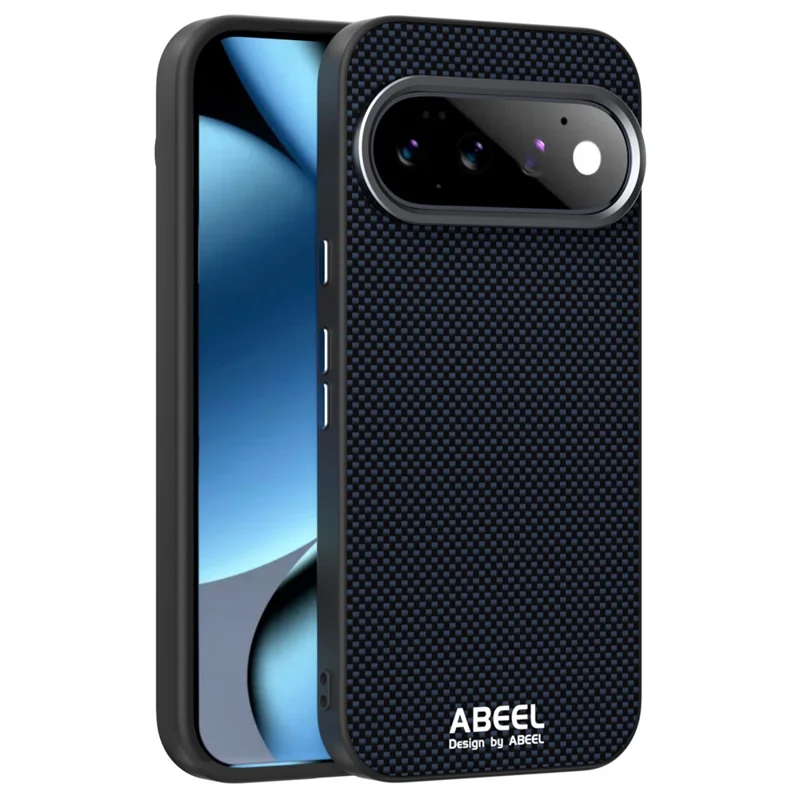 ABEEL för Google Pixel 11 / Pixel 11 Pro Magnetisk Fodral Tryckt PC TPU Aluminiumlegering Läder Mobilhölje - Svart
