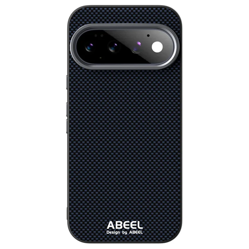 ABEEL för Google Pixel 11 / Pixel 11 Pro Magnetisk Fodral Tryckt PC TPU Aluminiumlegering Läder Mobilhölje - Svart
