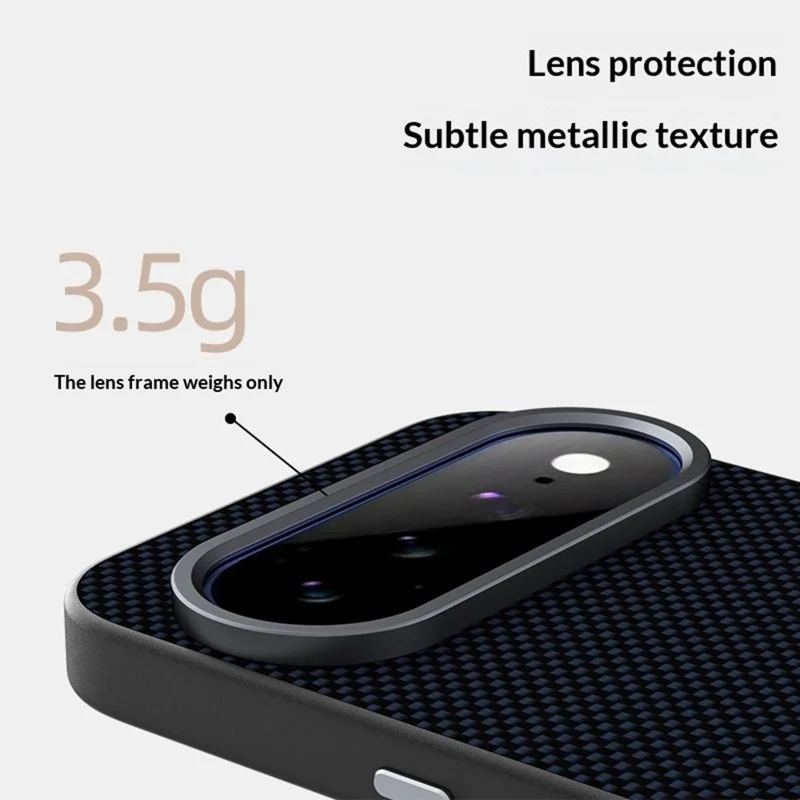 ABEEL för Google Pixel 11 / Pixel 11 Pro Magnetisk Fodral Tryckt PC TPU Aluminiumlegering Läder Mobilhölje - Svart