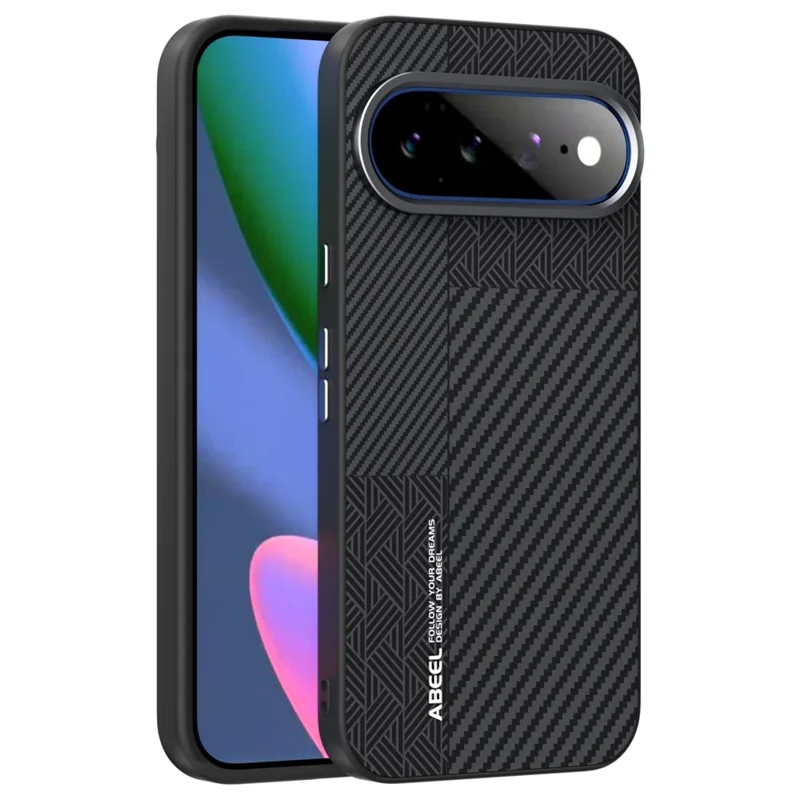 ABEEL til Google Pixel 11 Pro XL Magnetisk Case PC + TPU + Aluminiumlegering + PU Læder Slank Telefon Bagdæksel - Struktur 3