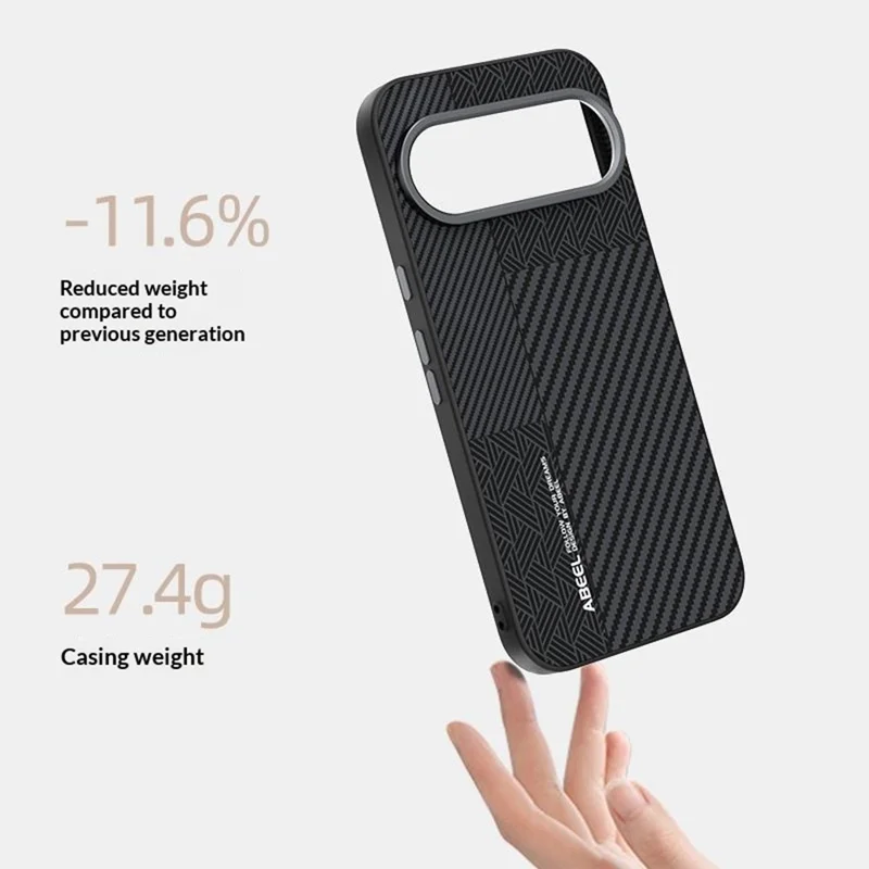 ABEEL til Google Pixel 11 Pro XL Magnetisk Case PC + TPU + Aluminiumlegering + PU Læder Slank Telefon Bagdæksel - Struktur 3