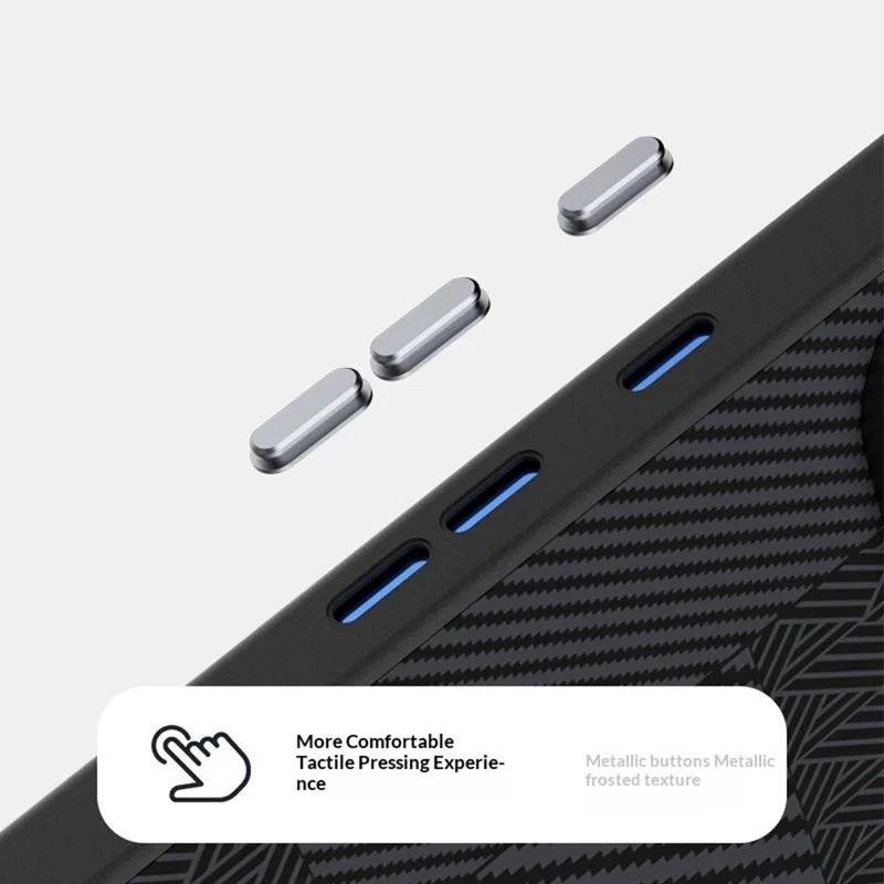 ABEEL til Google Pixel 11 Pro XL Magnetisk Case PC + TPU + Aluminiumlegering + PU Læder Slank Telefon Bagdæksel - Struktur 3