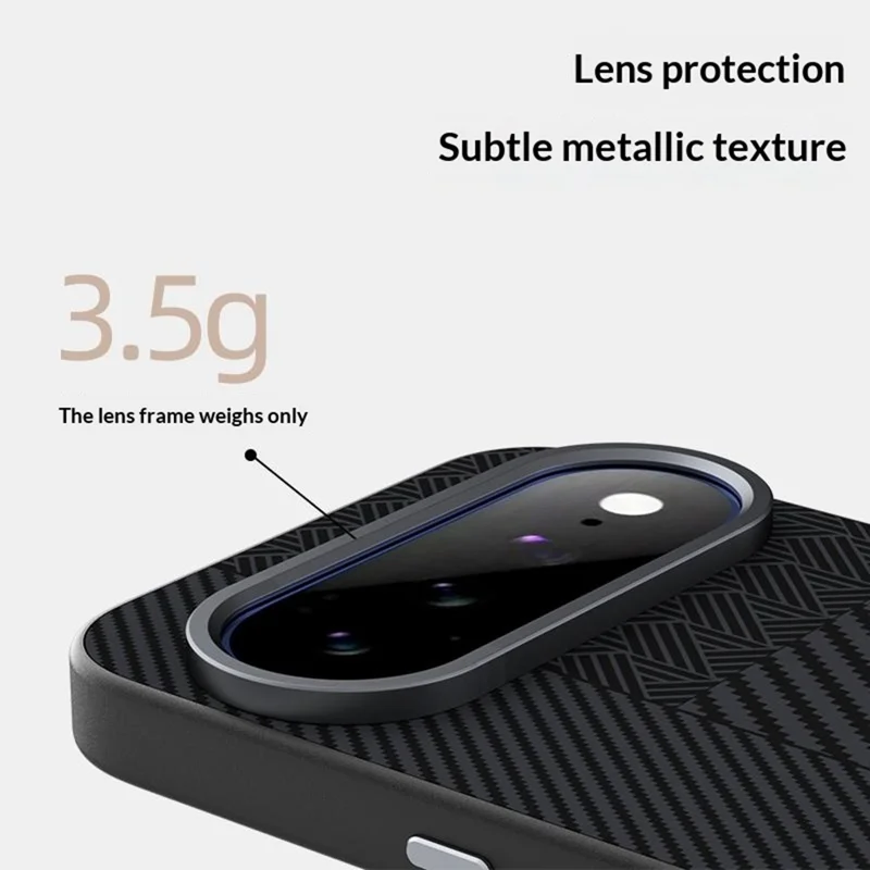 ABEEL til Google Pixel 11 Pro XL Magnetisk Case PC + TPU + Aluminiumlegering + PU Læder Slank Telefon Bagdæksel - Struktur 3