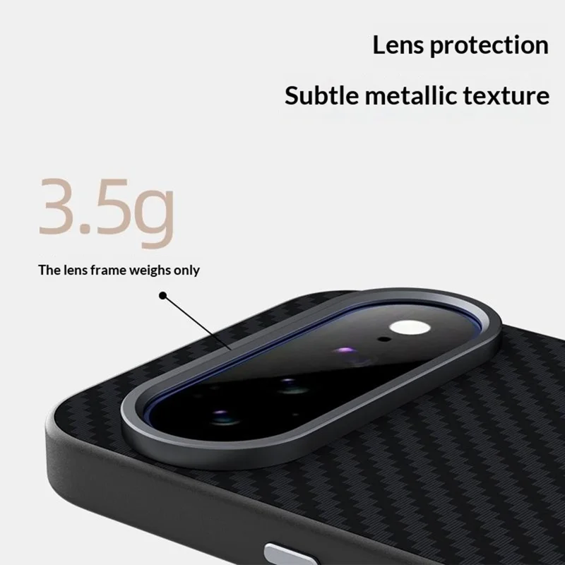 ABEEL för Google Pixel 11 Pro XL magnetiskt fodral med kolfiberstruktur, svart mobilskal