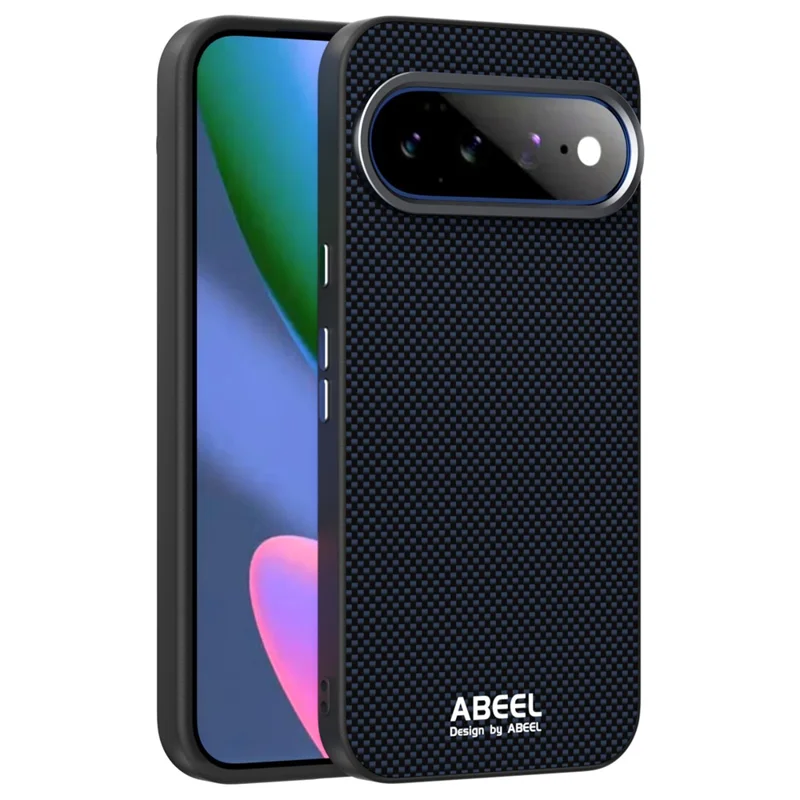 ABEEL for Google Pixel 11 Pro XL Magnetic Case Printed PC TPU Aluminum Alloy Leather Phone Cover - Black