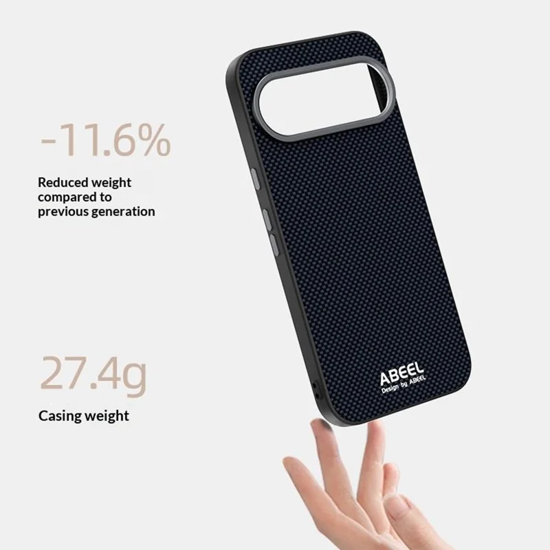 ABEEL for Google Pixel 11 Pro XL Magnetic Case Printed PC TPU Aluminum Alloy Leather Phone Cover - Black