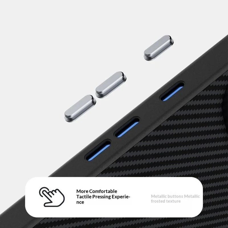 ABEEL för Google Pixel 11 Pro XL magnetisk hylsa med struktur i kolfiber TPU PC PU bakplatta - Svart
