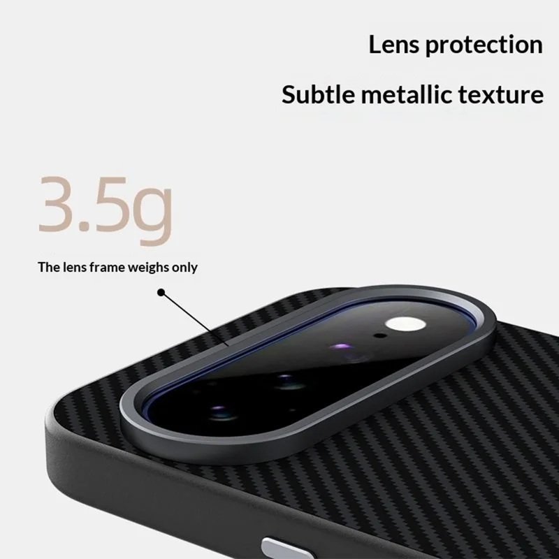 ABEEL för Google Pixel 11 Pro XL magnetisk hylsa med struktur i kolfiber TPU PC PU bakplatta - Svart