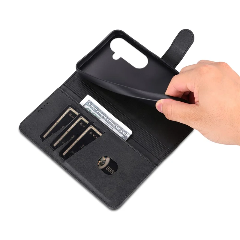 AZNS til Samsung Galaxy S26 FE Case PU-læder Wallet telefonbeskytning - Sort