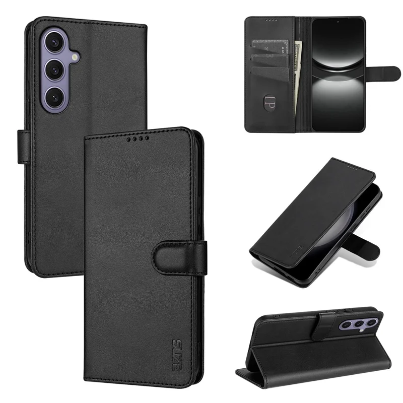 AZNS til Samsung Galaxy S26 FE Case PU-læder Wallet telefonbeskytning - Sort