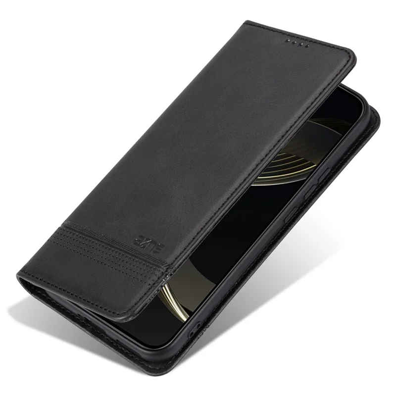 AZNS für Xiaomi 17 Max Case Rindsleder-Optik PU-Leder-Handytasche - Schwarz