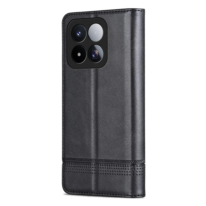 AZNS für Xiaomi 17 Max Case Rindsleder-Optik PU-Leder-Handytasche - Schwarz