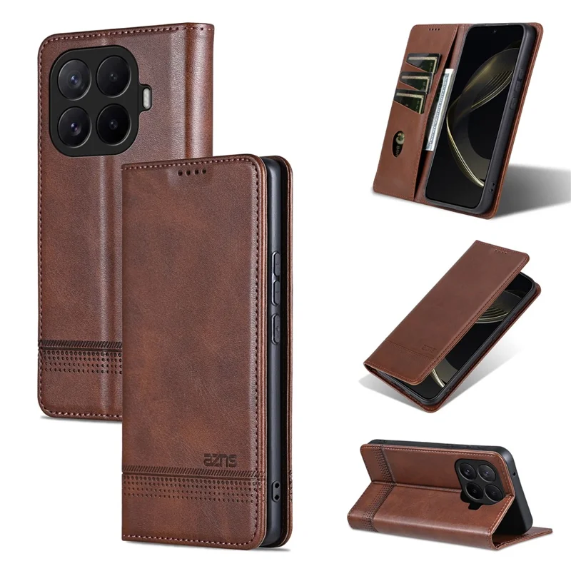 AZNS Handytasche  Für Xiaomi 17T Rindsleder-Optik PU-Leder-Handytasche - Kaffee