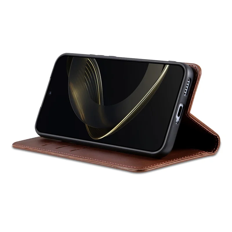 AZNS Handytasche  Für Xiaomi 17T Pro Kuhfell-Optik PU-Leder Brieftasche-Handyhülle - Kaffee